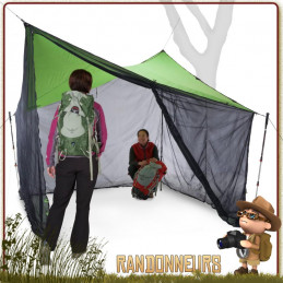 abri Tarp Bushcraft Bugout Screen Room Nemo, protégé de la pluie, du soleil et des moustiques en bivouac bushcraft jungle