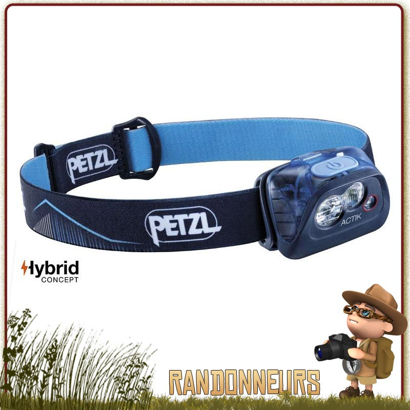 Lampe Frontale loisirs randonnée trekking running PETZL Actik Bleue puissante