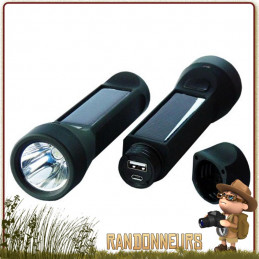 Lampe Torche SALAMANDER Power Plus légère et compacte avec chargeur solaire pour randonner