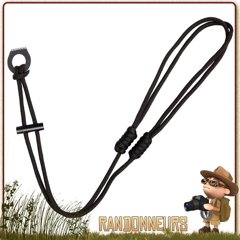 Collier Paracorde avec Allume Feu Fosco petit kit allume feu à porter sur soi en randonnée bushcraft survie