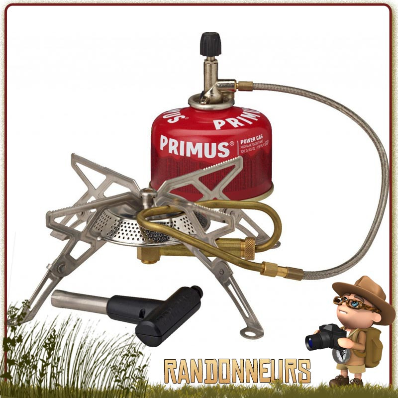 Réchaud gaz déporté Gravity III Primus stable pour grande popote randonnée bivouac léger