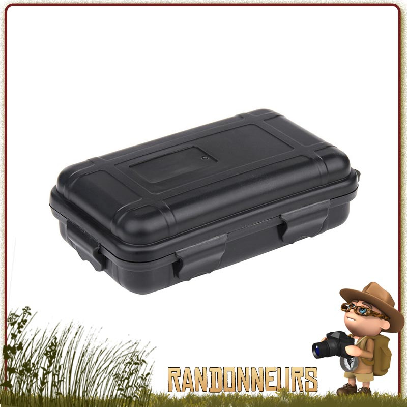 Boite militaire plastique étanche medium 101 INC noire kit de survie