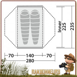 Tente LODGE 2 places ROBENS spacieuse randonnee bushcraft bikepacking trois saisons ventilée