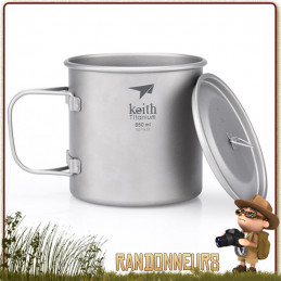 vaisselle trekking Tasse Pot Titane avec poignée 65 cl KEITH ultra leger bivouac