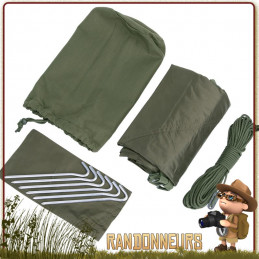 Kit Bache Tarp militaire survie Tactique Coyote 100 INC