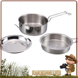 Set Cuisson Snap Pack Origin Outdoors casserole, poele et assiette creuse bivouac bushcraft