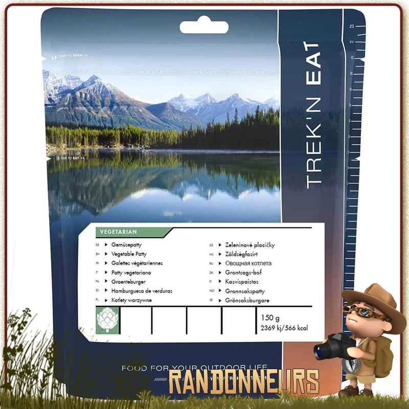 Galette végétarienne Trek'n Eat sachet repas lyophilisé pour randonner bushcraft