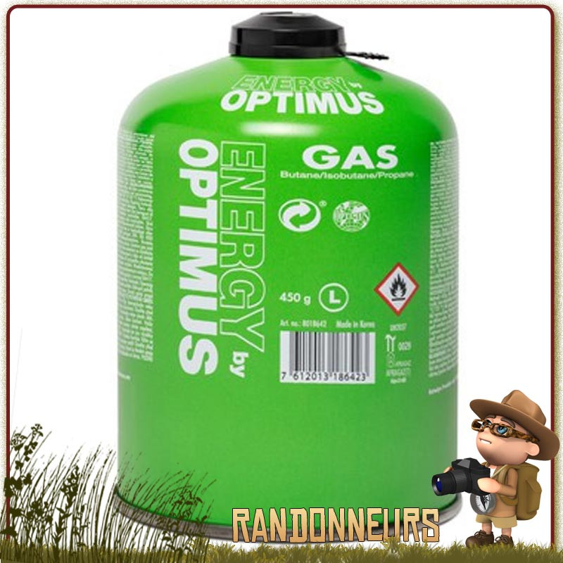 Cartouche Gaz OPTIMUS ENERGY 450g 4 saisons pour rechaud crux lite ultra léger de randonnee