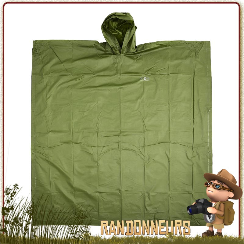 Poncho Randonnée bushcraft Origin Outdoors vert armee pvc réutilisable leger