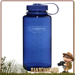 Bouteille Gourde Nalgene large Ouverture 1L DENIM pour randonner