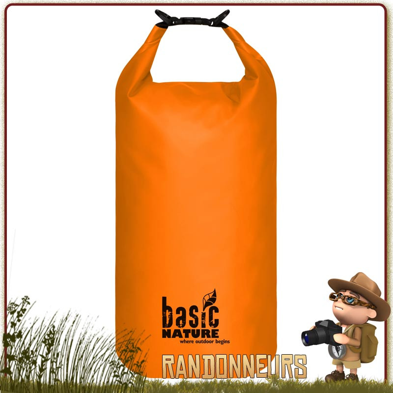 Sac étanche 20L Roll-top Orange Camouflage - Polyester PVC Léger, Pliable, Pour Natation, Randonnée, Plage