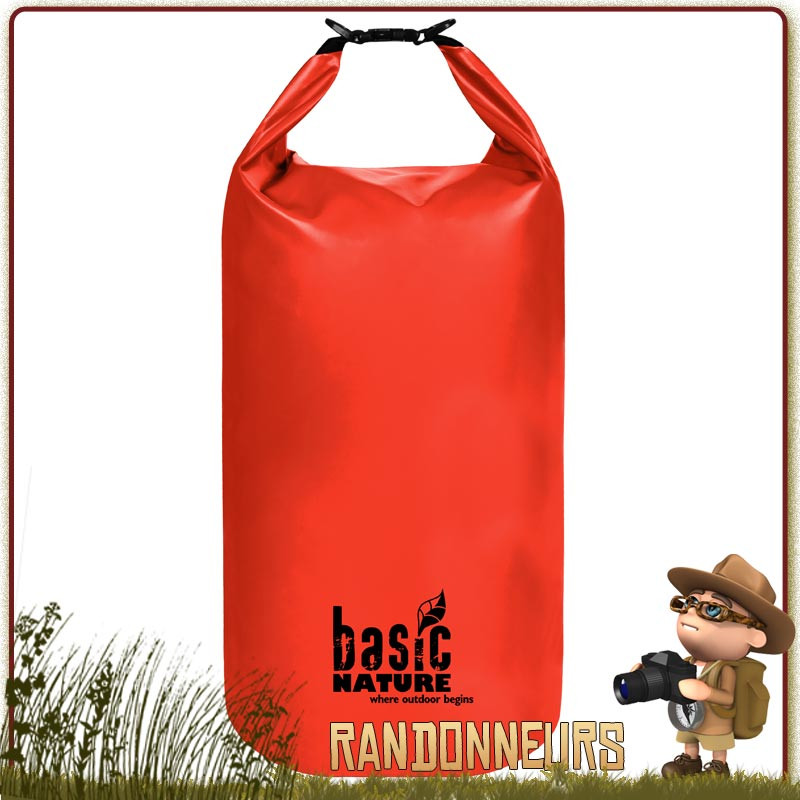 Sac PVC Etanche 500D Packsack 35L Rouge Basic Nature ultra robuste