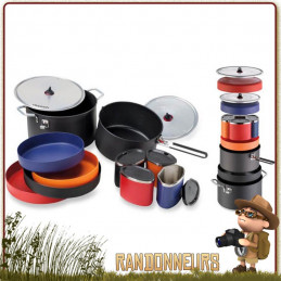 Set popote 4 personnes MSR, la Flex 4 System complète compacte ensemble vaisselle randonnée légère msr