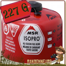 Cartouche de Gaz IsoPro 227g msr valve Lindal filetage 80% isobutane et 20% propane pour basses températures