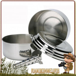 Popote Inox ALPINE 2 Pot Set MSR acier inoxydable robuste pour usage intensif vaisselle bivouac camp bushcraft