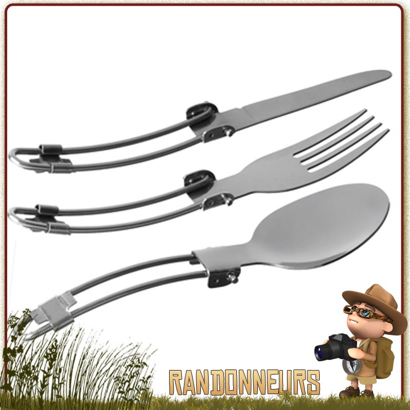 Set de Cuisine Camping et Randonnée en Acier Inoxydable Couverts Tasses  Gamelle Poignée Couvercle