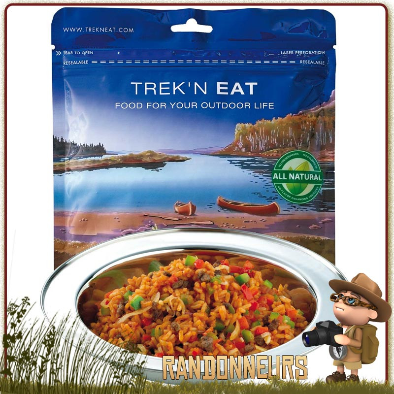 Sachet repas de Risotto des Balkans au Boeuf Trek'n Eat lyophilisé pour randonner