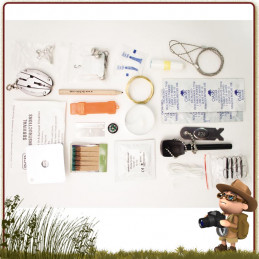 Kit survie ULTIME UK composée de tout le matériel de survie nécessaire, randonnée, bushcraft et aventures