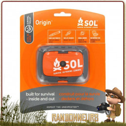Kit de survie complet Survival Tool Kit de SOL Origin, matériel pour la survie nature, rangés dans une boite plastique