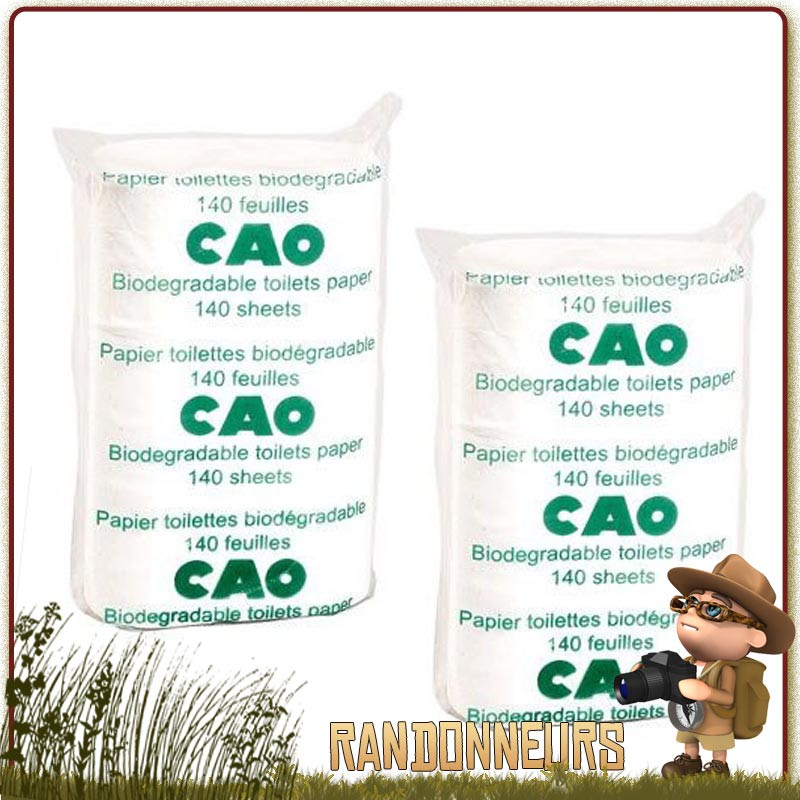 Papier toilette biodégradable CAO au camping non toxique