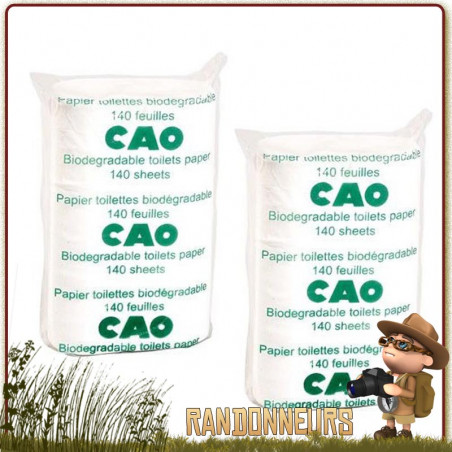 Papier toilette biodégradable CAO au camping non toxique