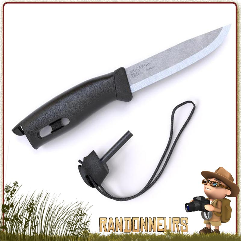 Couteau Bushcraft de survie Spark Companion Mora, bushcraft, la survie Couteau Mora Companion Spark Noir