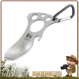 Outil EAT'N TOOL de CRKT, tout inox, complet pour le camping avec cuillere, fourchette, décapsuleur, tournevis... survival Tool