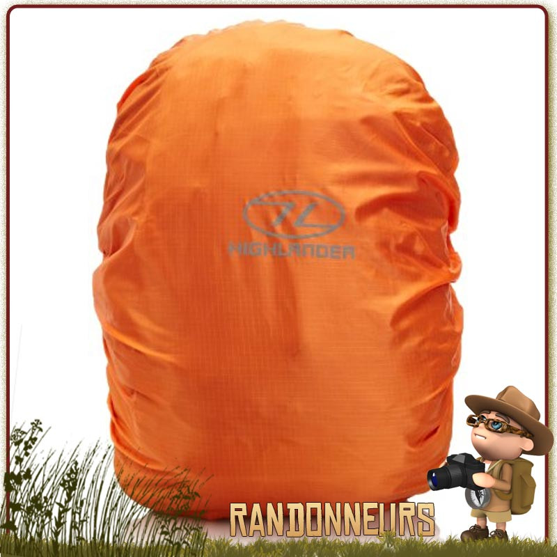 housse Sac Dos randonnée 20 à 30 Litres Etanche orange Highlander