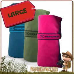 serviette de toilette randonnée ultra absorbante micro fibres highlander pour le camping bivouac léger