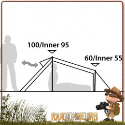 tente tunnel challenger 2 places  robens inclinée avec entrée latérale abside plus spacieuse 3 saisons